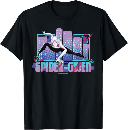 Marvel Spider-Man Into The Spider-Verse Spider-Gwen T-Shirt - T-Shirt | Black