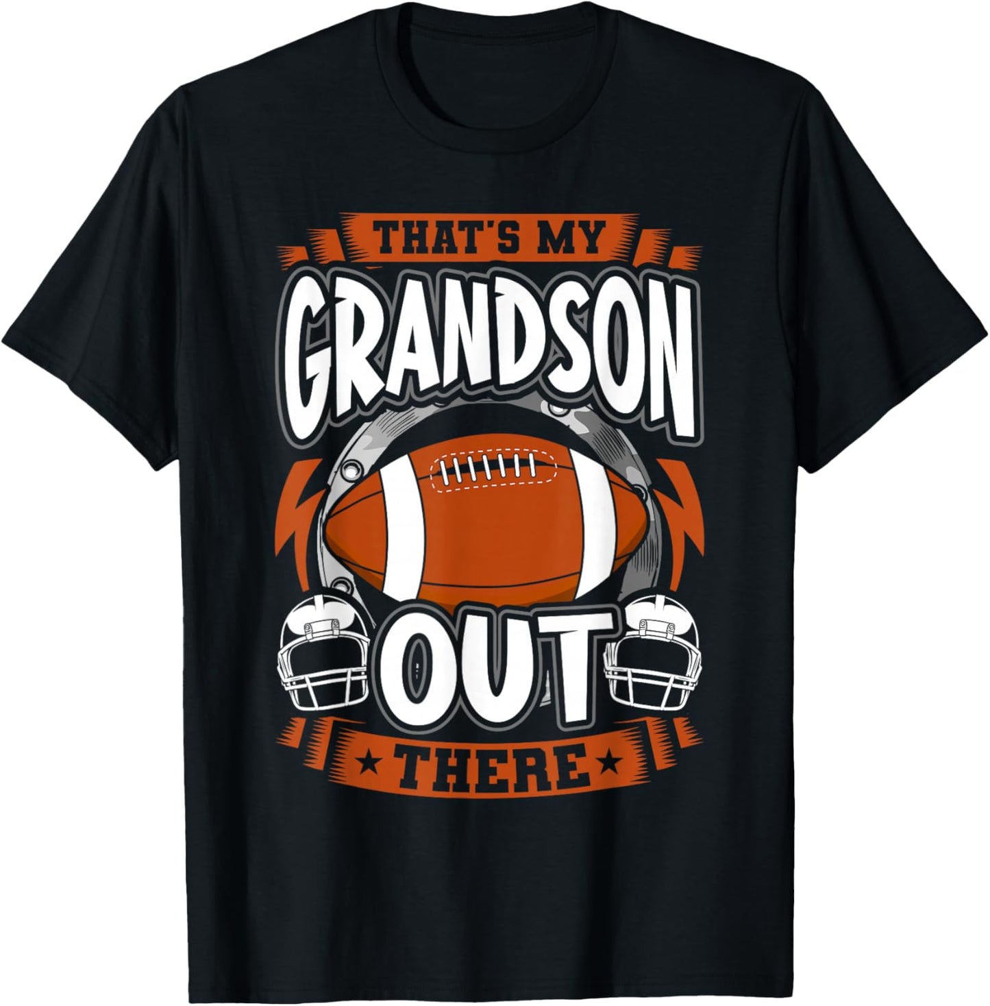That's my Grandson Out There - Vintage Football T-Shirt - T-Shirt | Black