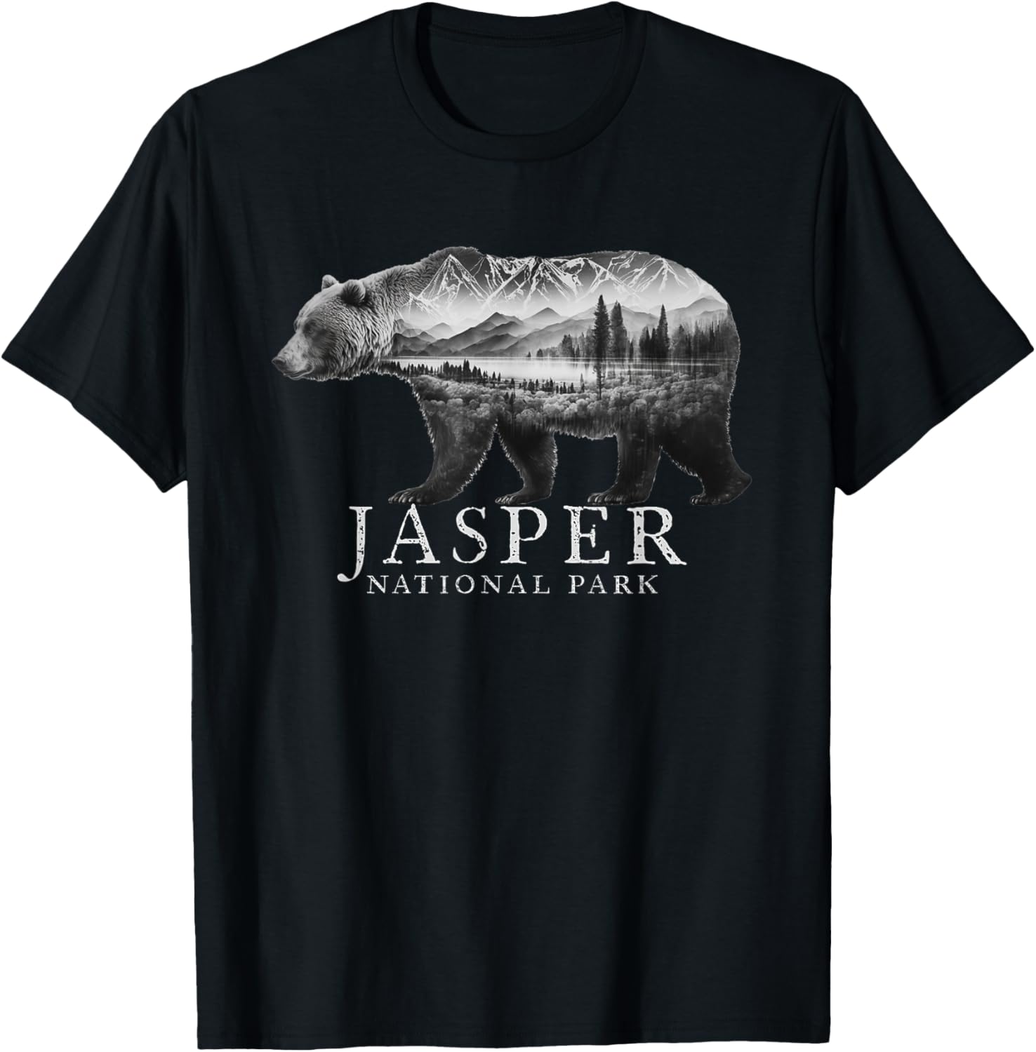 Jasper National Park Alberta Canada Mountains Bear Souvenir T-Shirt - T-Shirt | Black