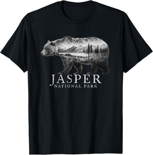 Jasper National Park Alberta Canada Mountains Bear Souvenir T-Shirt - T-Shirt | Black
