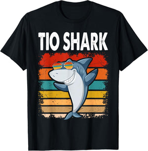 Tio Shark Funny Spanish Uncle Vintage T-Shirt - T-Shirt | Black