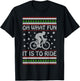 Oh What Fun It Is To Ride a Bicycle Ugly Christmas Sweater T-Shirt - T-Shirt | Black