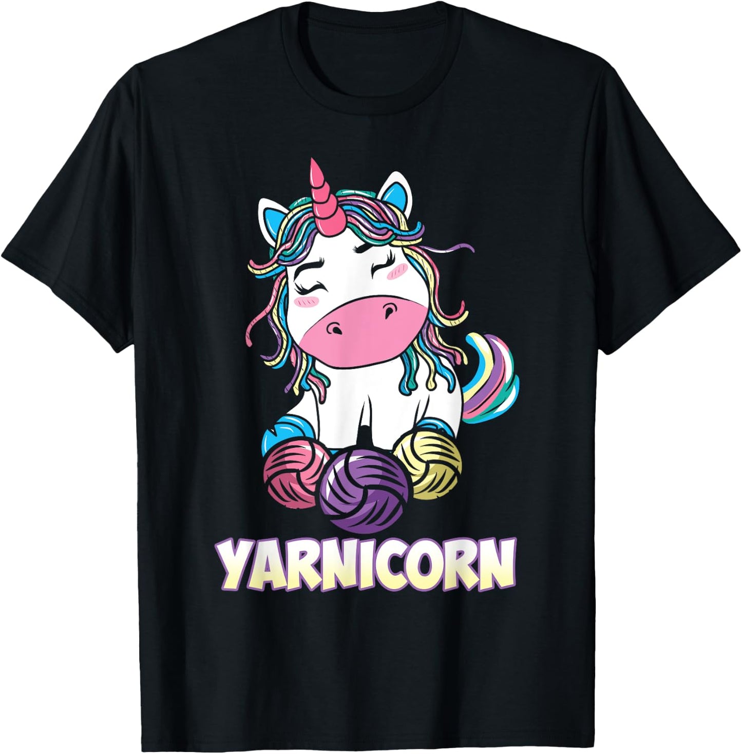 Yarnicorn Unicorn Yarn Art Knitting Lover T-Shirt - T-Shirt | Black