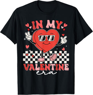 Retro Groovy In My Valentine Era Valentine Day Men Women Kid T-Shirt - T-Shirt | Black