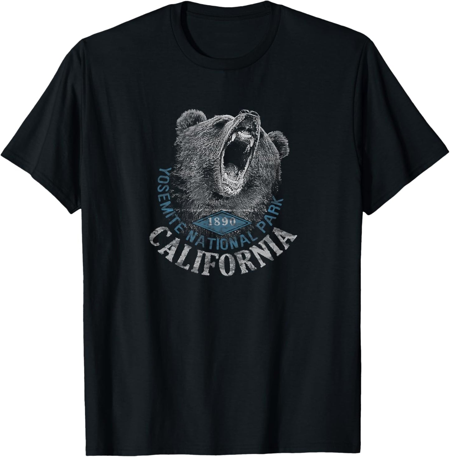 Yosemite National Park Bear Graphic T-Shirt - T-Shirt | Black