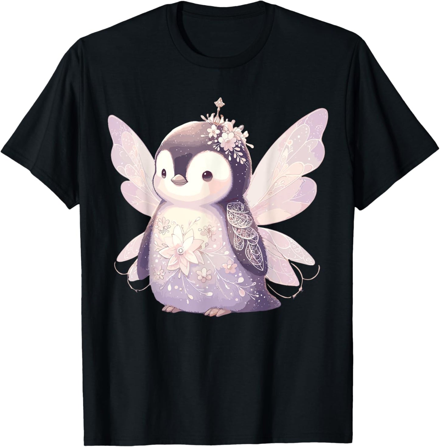 Cute Fairy Fairycore Aesthetic Penguin Lover Apparel Penguin T-Shirt - T-Shirt | Black