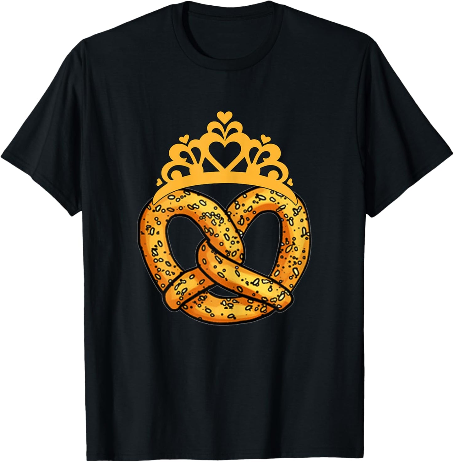 I Heart Pretzel Love Pretzel It's Pretzel Time Pretzel Queen T-Shirt - T-Shirt | Black