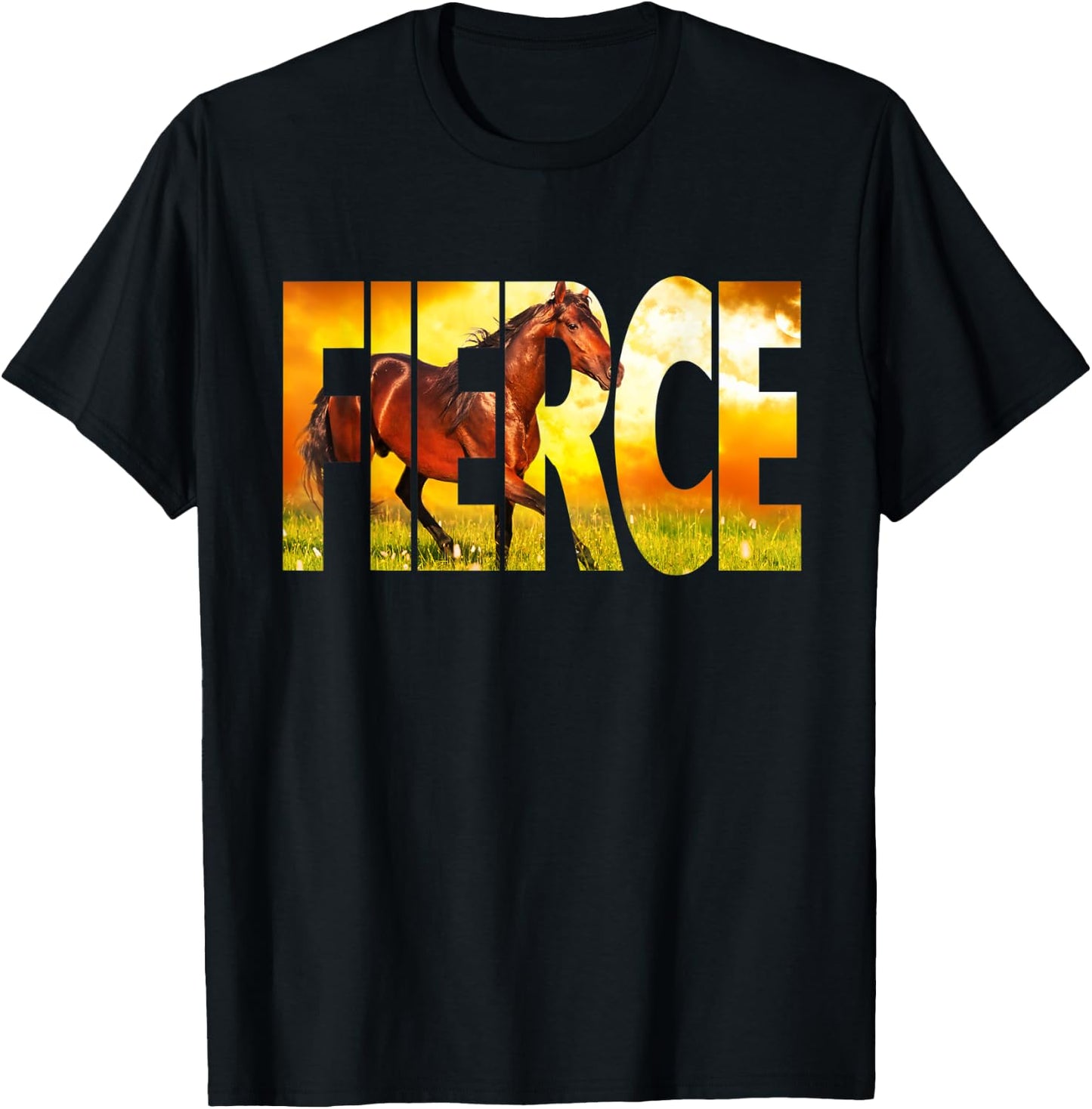 FIERCE Horse Shirt - Arabian Bay Stallion T-Shirt - T-Shirt | Black