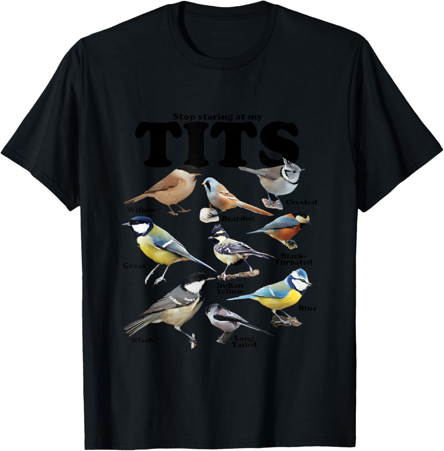 Stop Staring At My Tits Funny T-Shirt - T-Shirt | Black