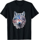 Patriotic Red White And Blue Wolf T-Shirt - T-Shirt | Black