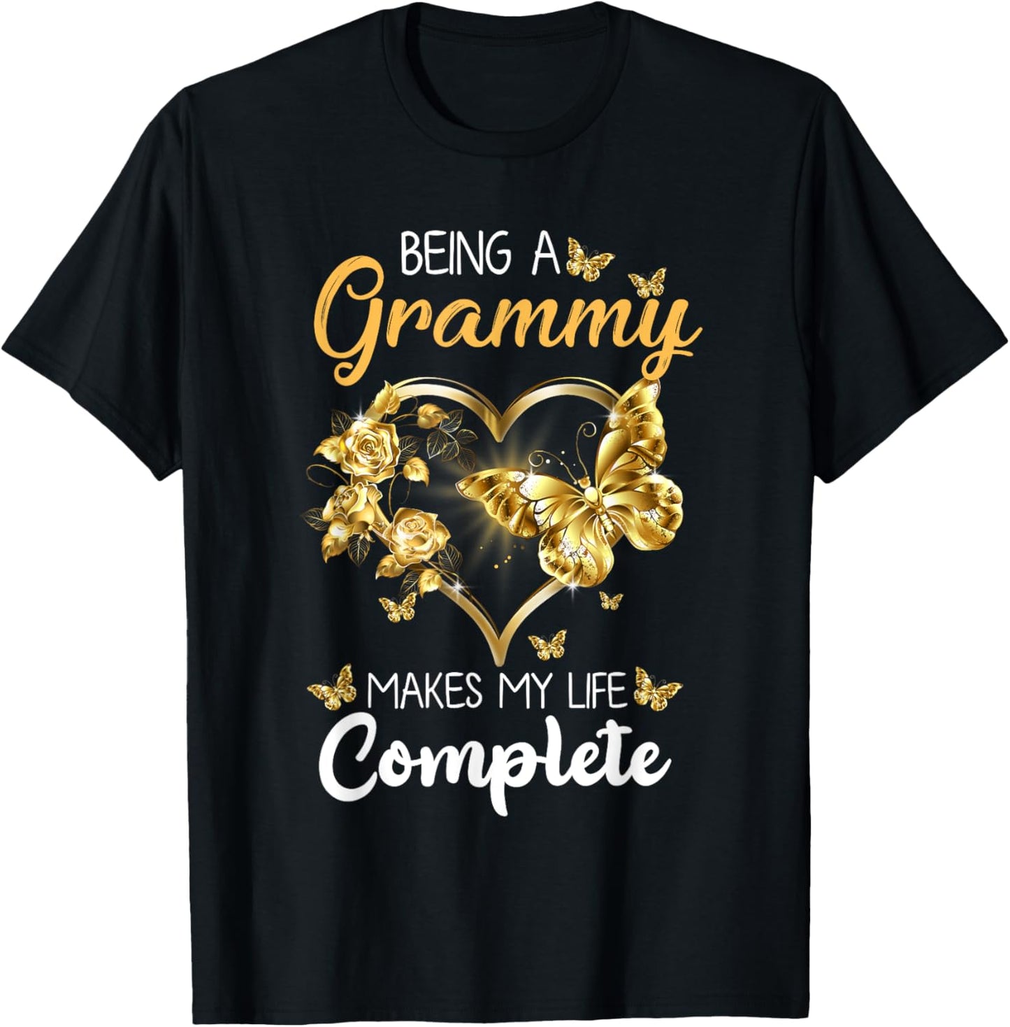 Being A Grammy Makes My Life Complete Announcement Funny T-Shirt - T-Shirt | Black