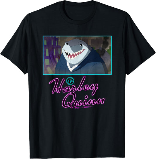 Harley Quinn King Shark Close-up T-Shirt - T-Shirt | Black