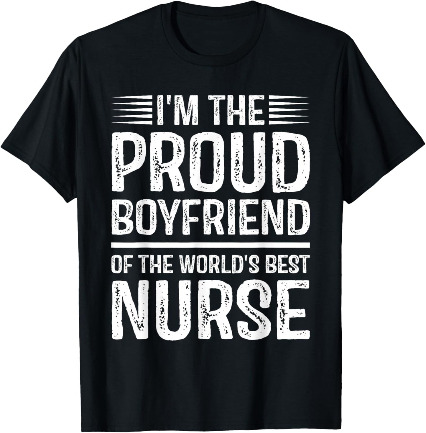 Proud Boyfriend Of Awesome Nurse T-Shirt - T-Shirt | Black