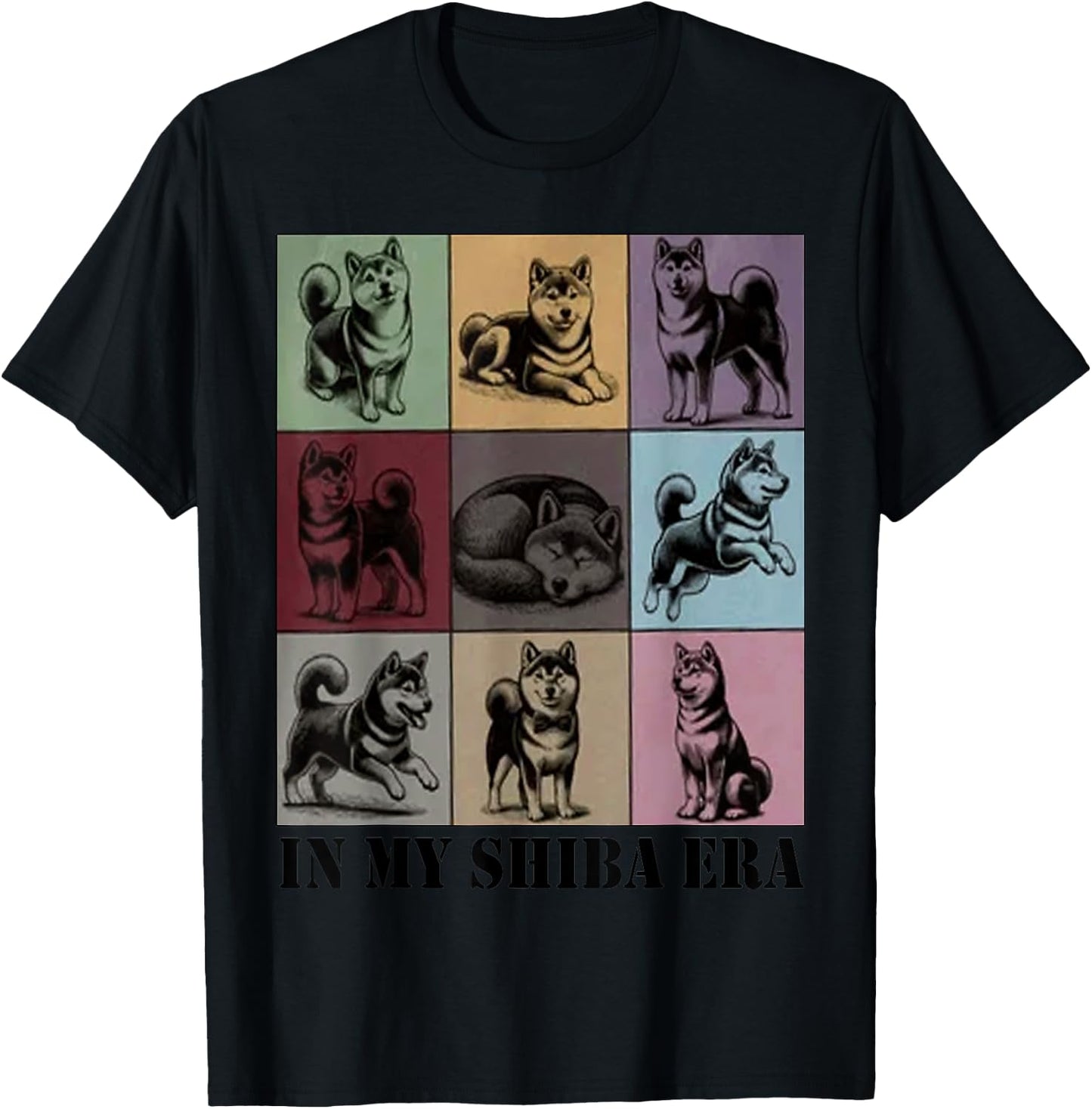 funny Shiba Dog Quote In My Shiba Inu Era Cool Dog Mom Love Men Women T-Shirt - T-Shirt | Black