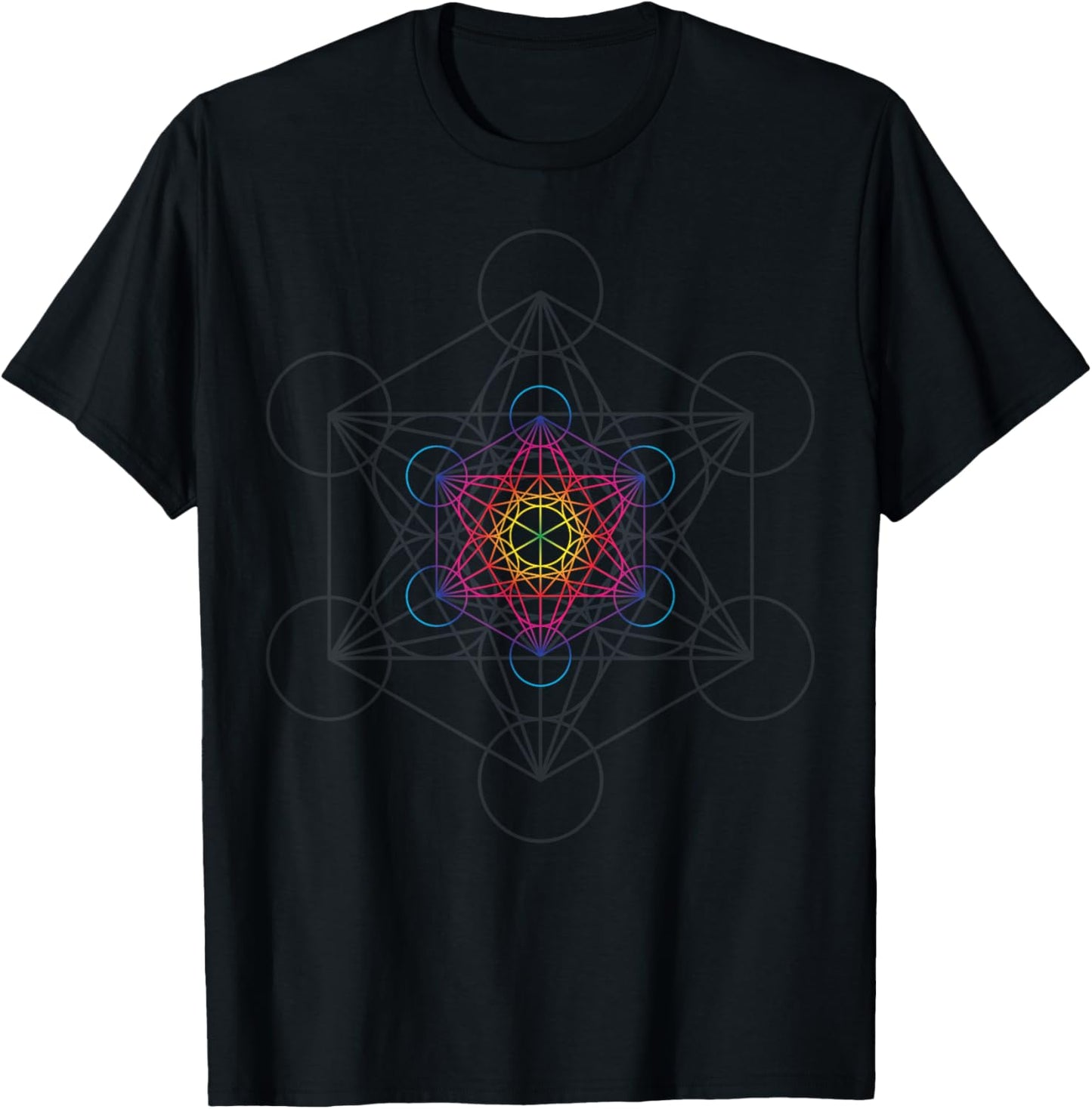 Metatron's Cube Sacred Geometry Art T-Shirt - T-Shirt | Black