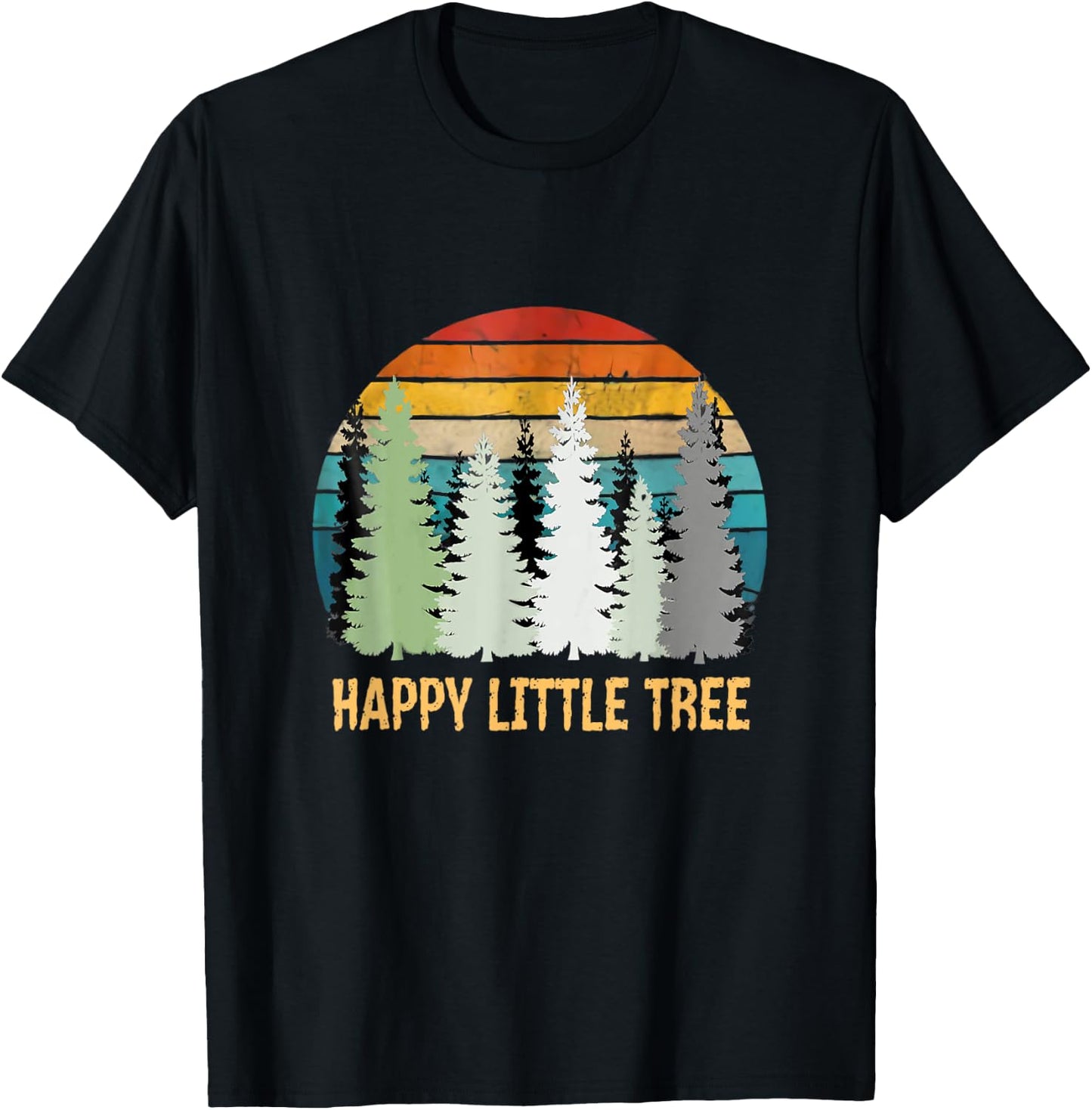 Happy Little Tree - Best 80s Retro Outfit Gifts T-Shirt - T-Shirt | Black