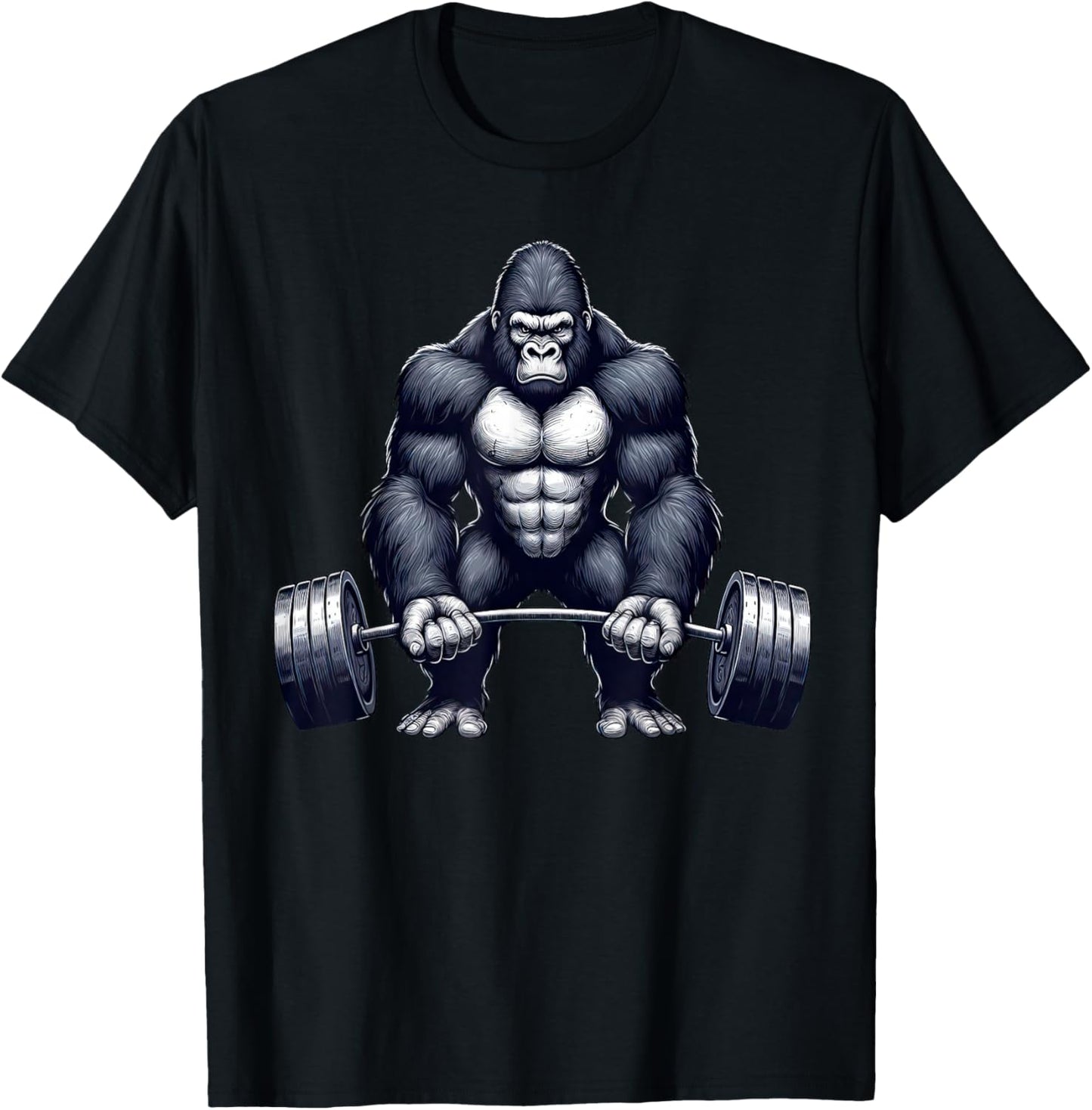 Gorilla Weightlifting Fitness Gym Training Bodybuilding T-Shirt - T-Shirt | Black