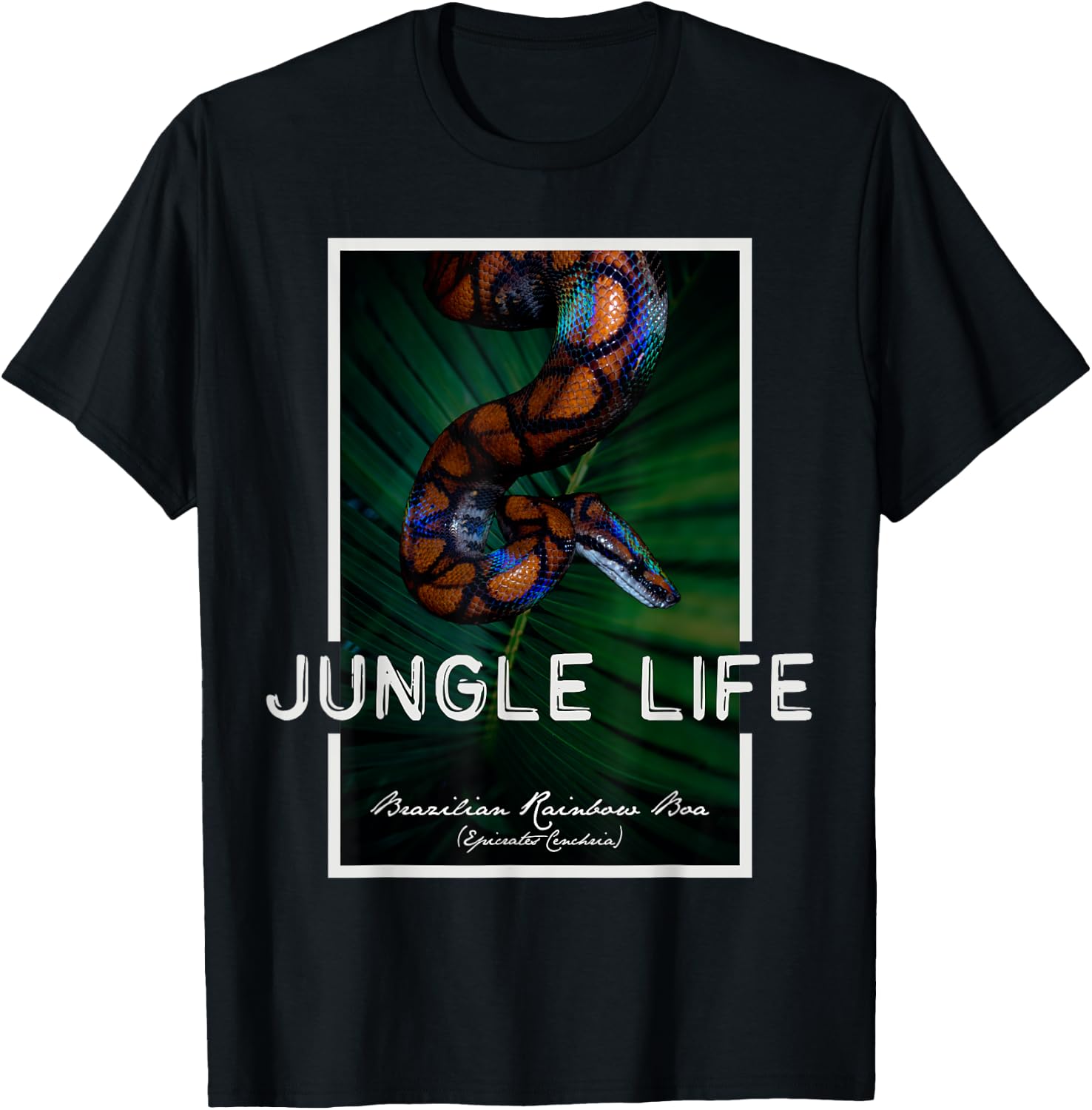 Brazilian Rainbow Boa Snake Keeper Jungle Life T-Shirt - T-Shirt | Black