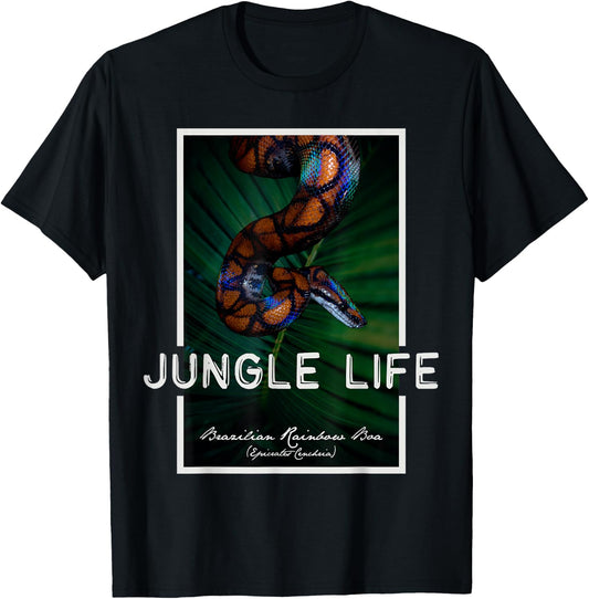 Brazilian Rainbow Boa Snake Keeper Jungle Life T-Shirt - T-Shirt | Black