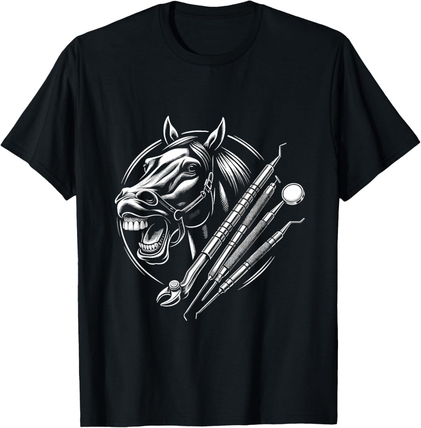 Equine Dentistry Horse Lover Designs T-Shirt - T-Shirt | Black