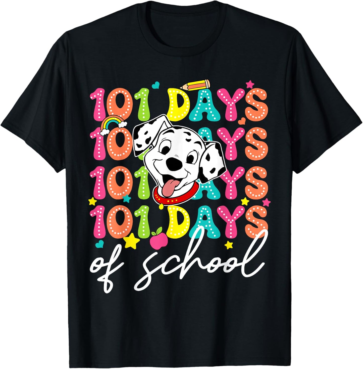 100 Days Of School Dalmatian Dog Boys 100th Day Of School T-Shirt - T-Shirt | Black