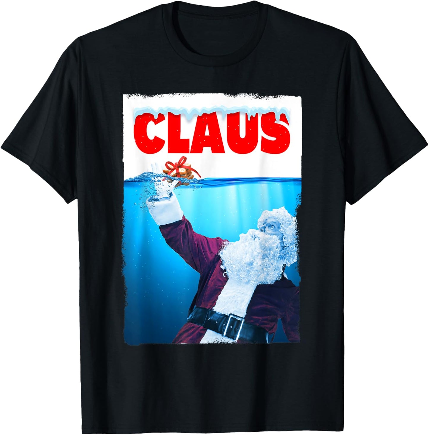 Santa Claus Christmas Cookie Women Kids Shark Lovers T-Shirt - T-Shirt | Black