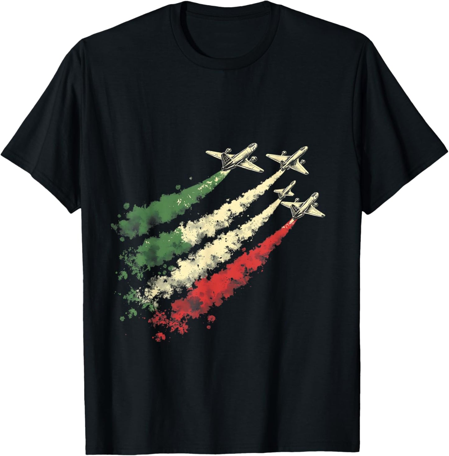 Italienische Luftwaffe Frecce Italien Farbflugzeug T-Shirt - T-Shirt | Black