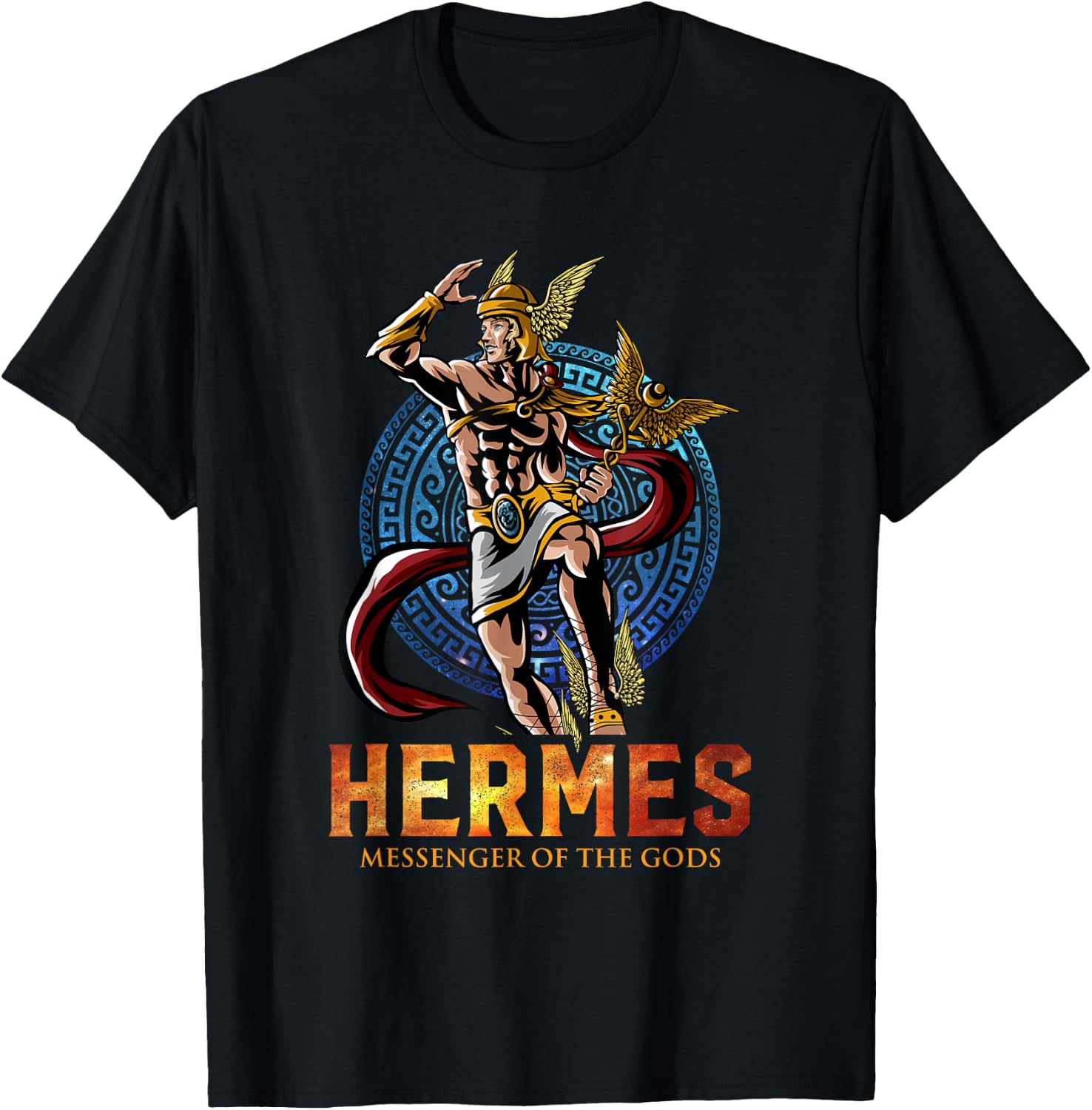 Hermes Ancient Greek Mythology Religion Gods and Monsters T-Shirt - T-Shirt | Black