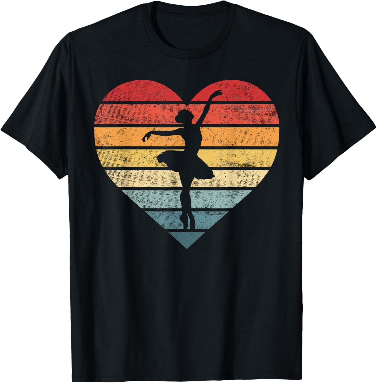 Ballerina Gifts Retro Vintage Sunset Ballet Dancer Dancing T-Shirt - T-Shirt | Black