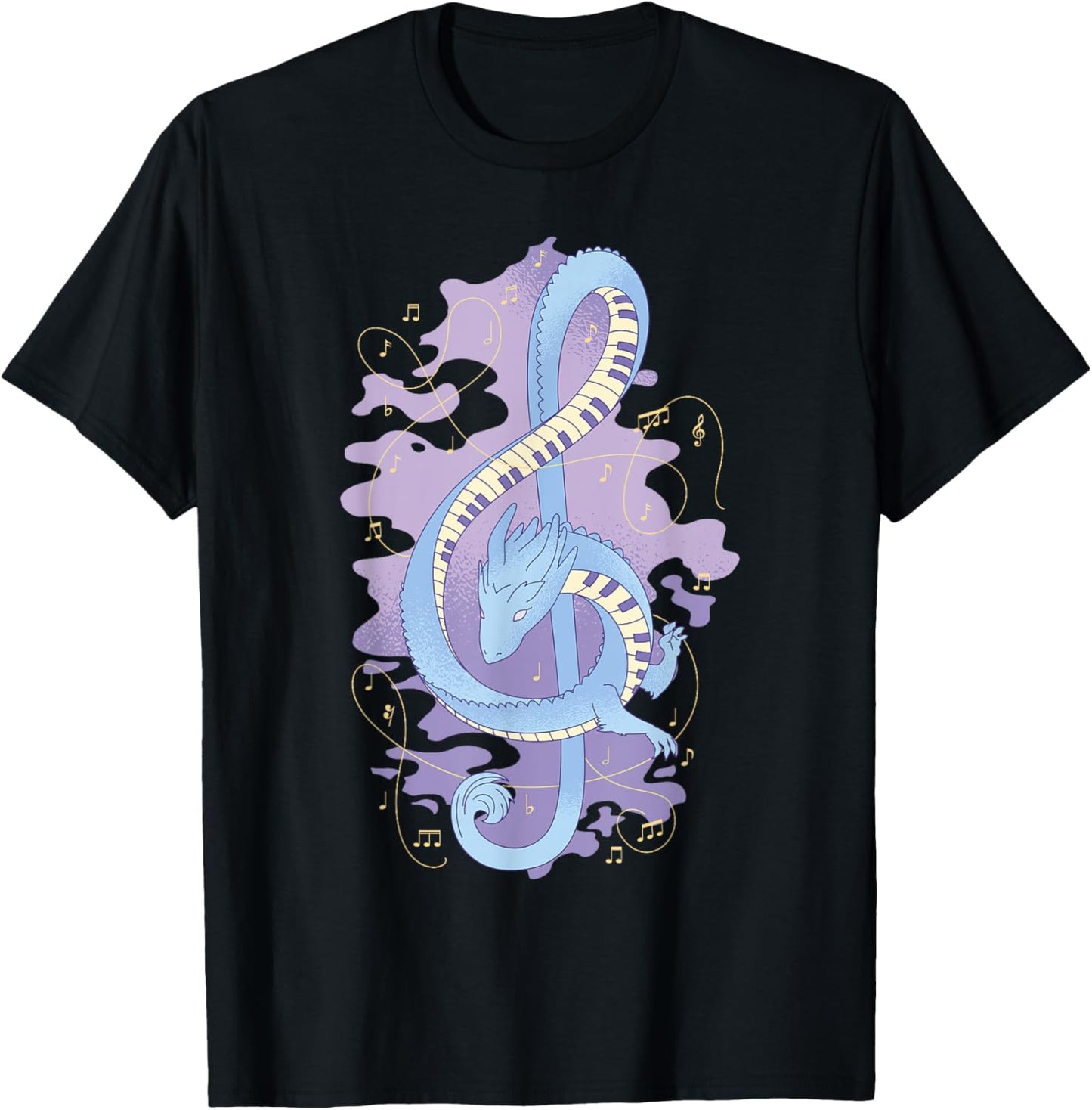 Treble Clef with Dragon T-Shirt - T-Shirt | Black