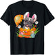 French Bulldog Rabbit Ears Easter Egg Pet Owner Men Women T-Shirt - T-Shirt | Black
