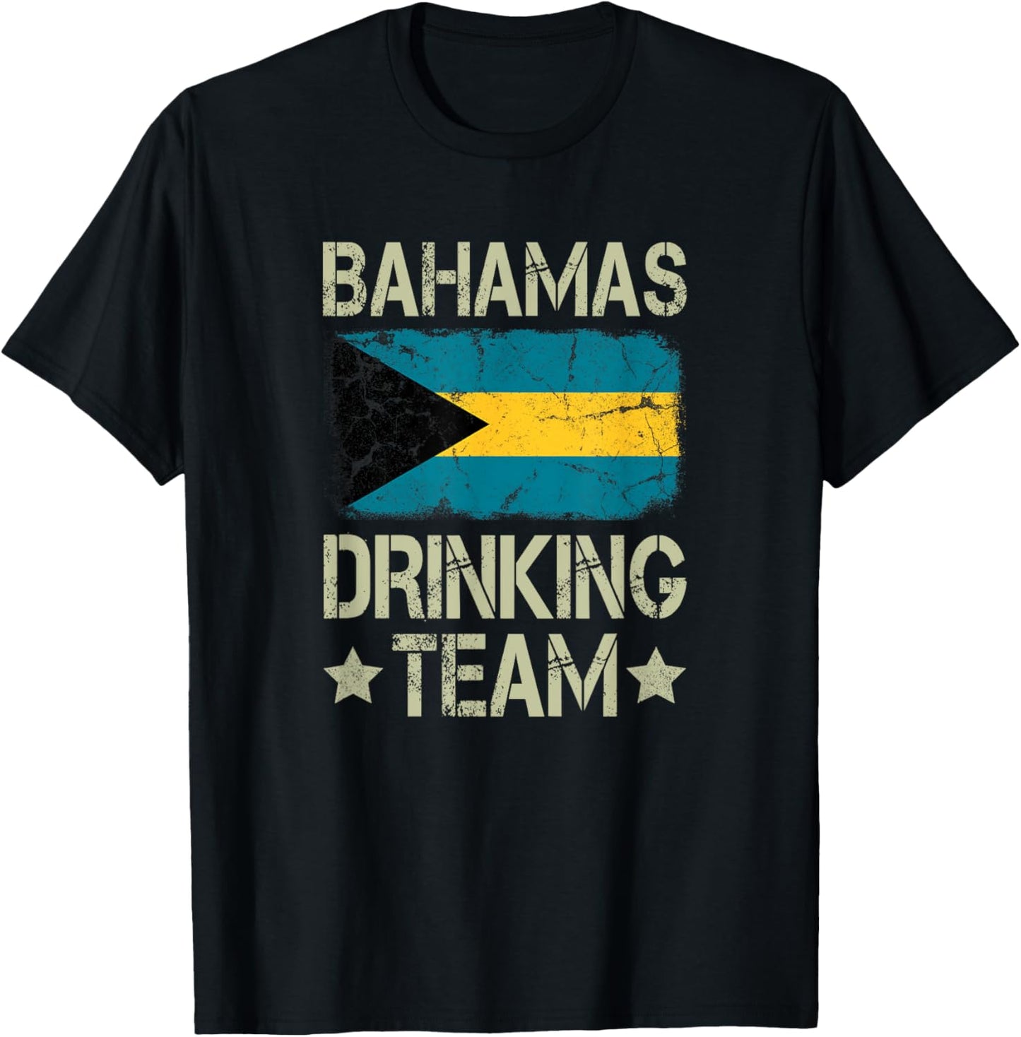 Bahamas Drinking Team Bahamian Flag Funny Drinking T-Shirt - T-Shirt | Black