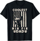 Coolest Min Pin Dad Vintage American Flag Funny Fathers Day Kids Men T-Shirt - T-Shirt | Black