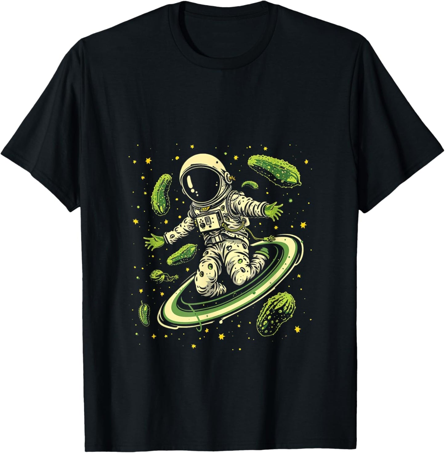 Space Astronaut Pickle T-Shirt - T-Shirt | Black