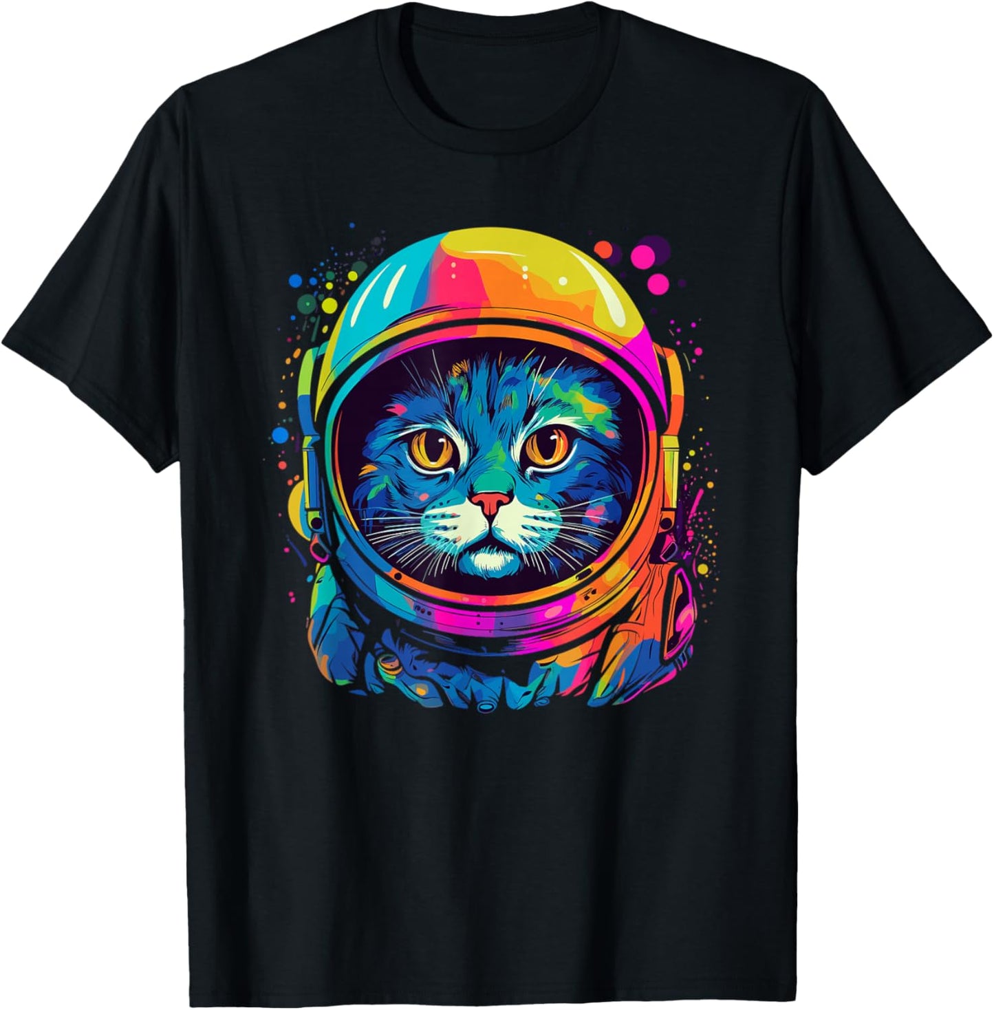 Space Gifts Cat Mom Cat Dad Men Women Kids Astronaut Space T-Shirt - T-Shirt | Black