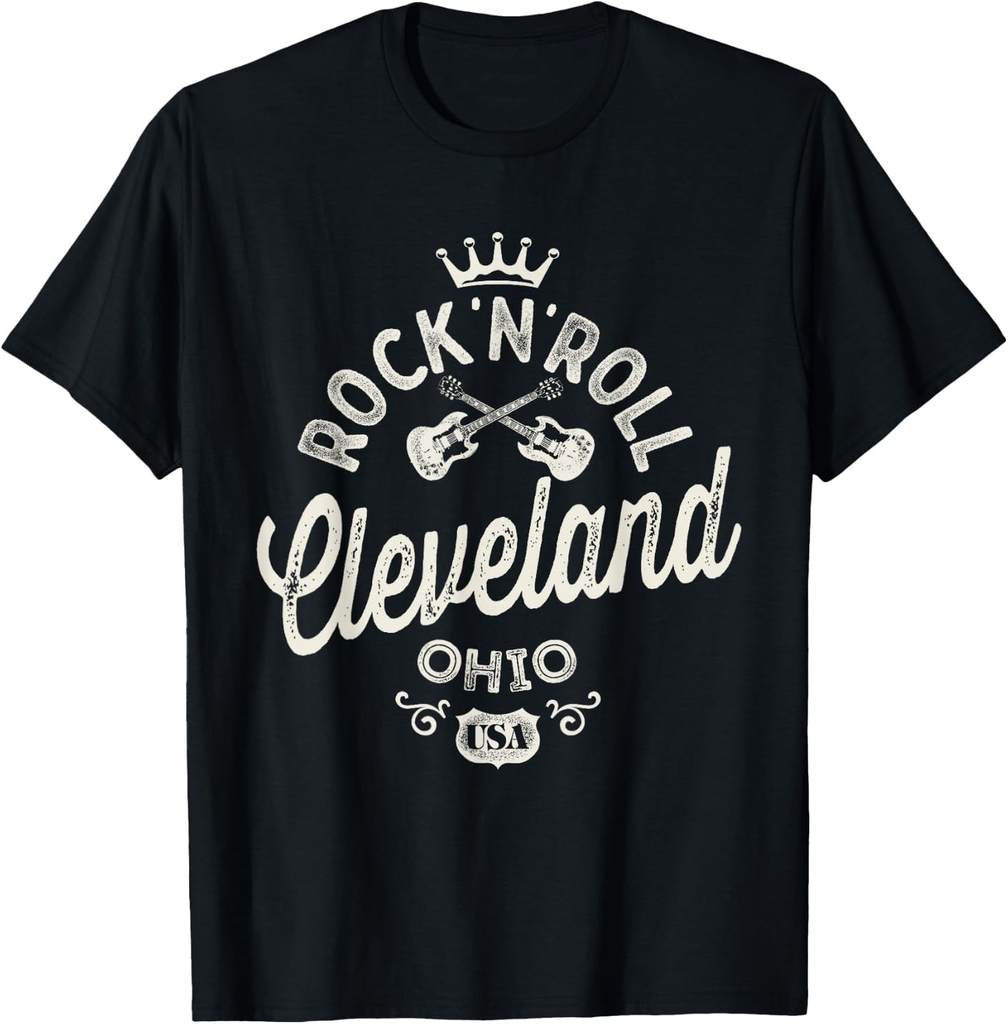 Cleveland Rock'n'Roll Music Cool Vintage T-Shirt - T-Shirt | Black