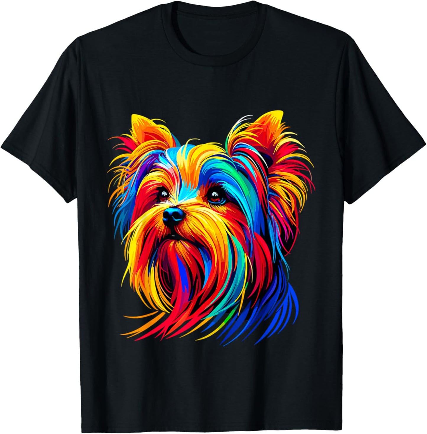 Colorful Pop Art Yorkshire Terrier Yorkie Lover T-Shirt - T-Shirt | Black