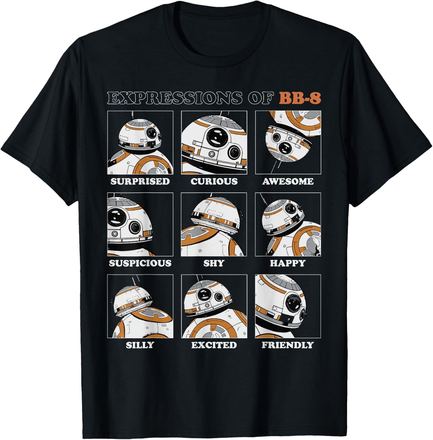Star Wars Expressions of BB-8 T-Shirt - T-Shirt | Black