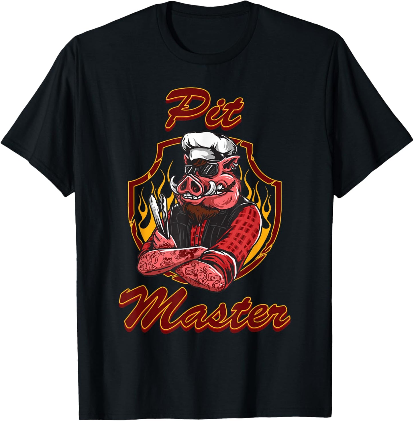 BBQ Pitmaster T Shirt Smoking Meat Outdoor Grilling T-Shirt - T-Shirt | Black