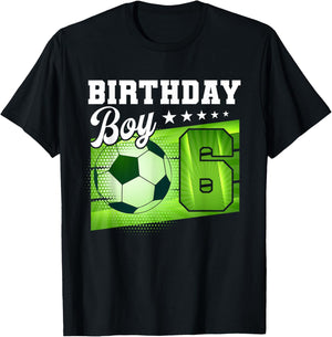 Birthday Boy 6 Soccer Its My 6th Birthday Boys Soccer T-Shirt - T-Shirt | Black
