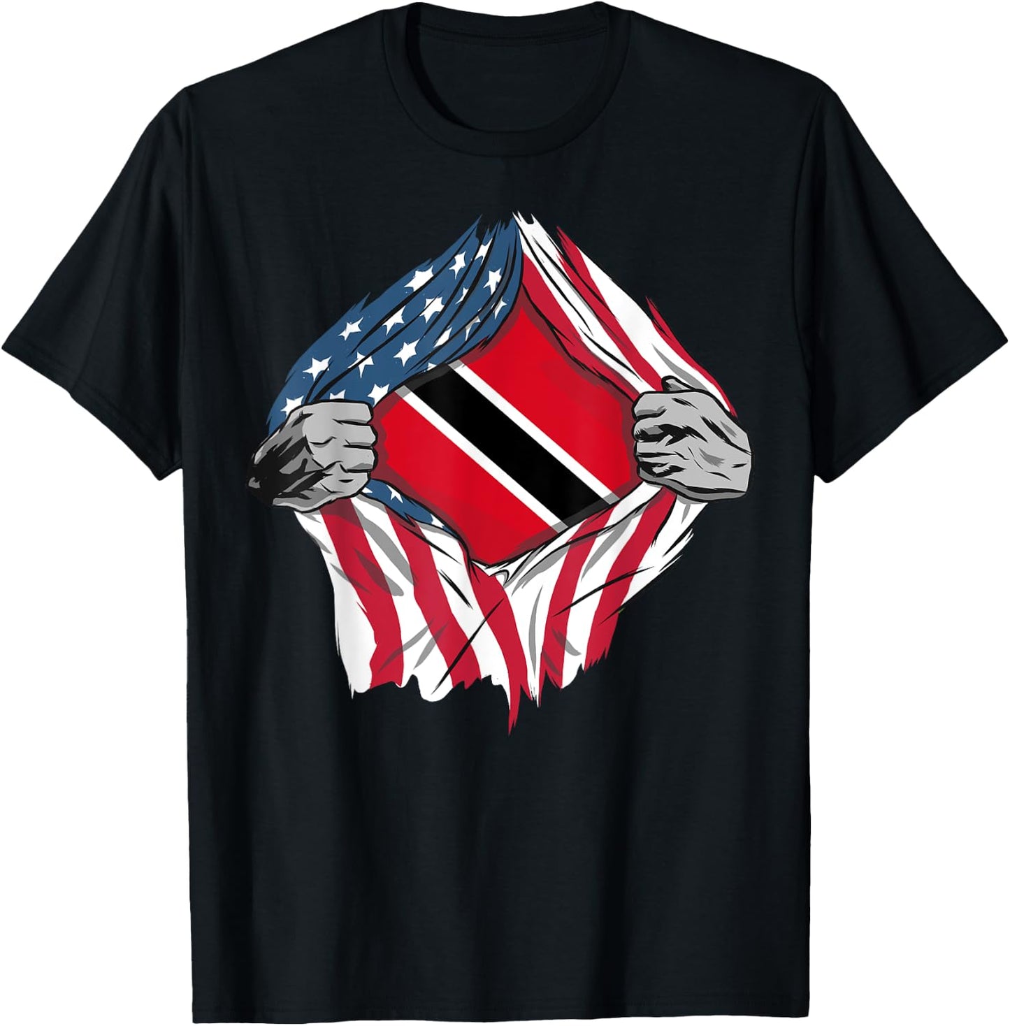 Trinidad and Tobago American Blood Inside Me - Country Flags T-Shirt - T-Shirt | Black