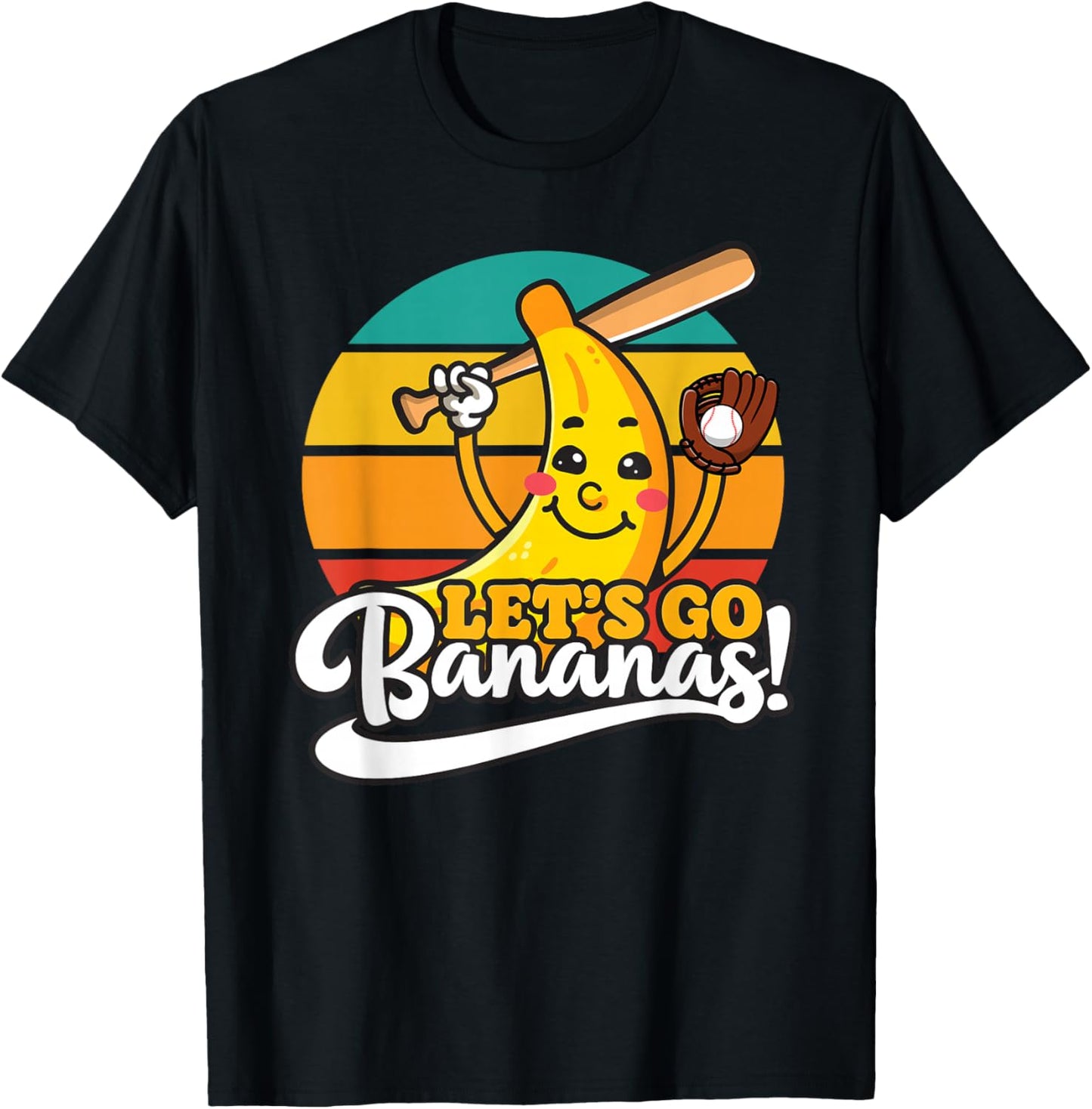 Funny Let’s Go Bananas Baseball T-Shirt - T-Shirt | Black