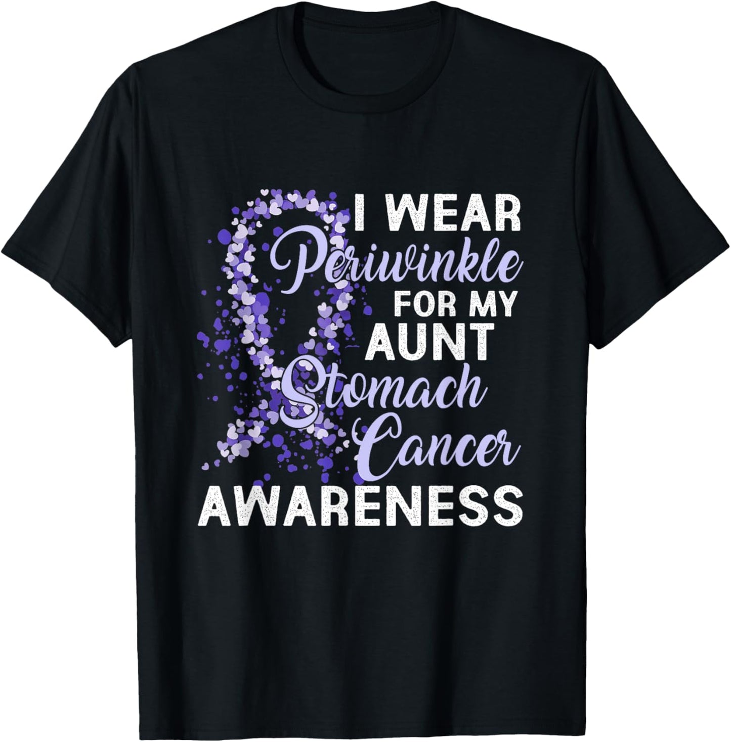 I Wear Periwinkle For My Aunt Stomach Cancer Awareness T-Shirt - T-Shirt | Black