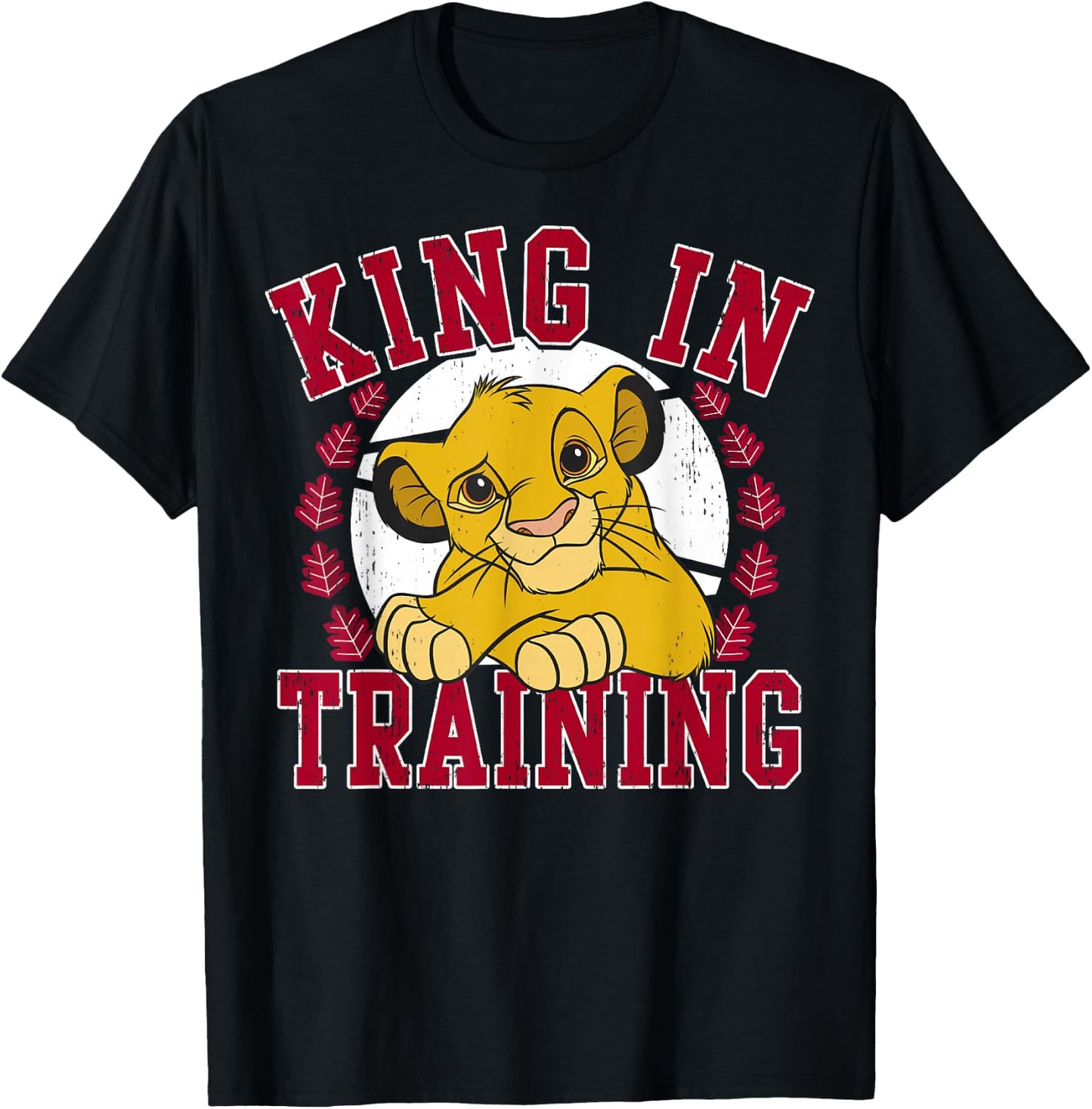 Disney Lion King Simba King In Training Circle Portrait T-Shirt - T-Shirt | Black