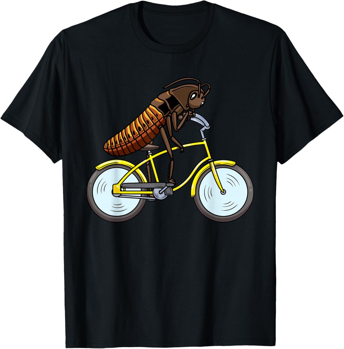 Madagascar Cockroach on a Bicycle Cyclist T-Shirt - T-Shirt | Black