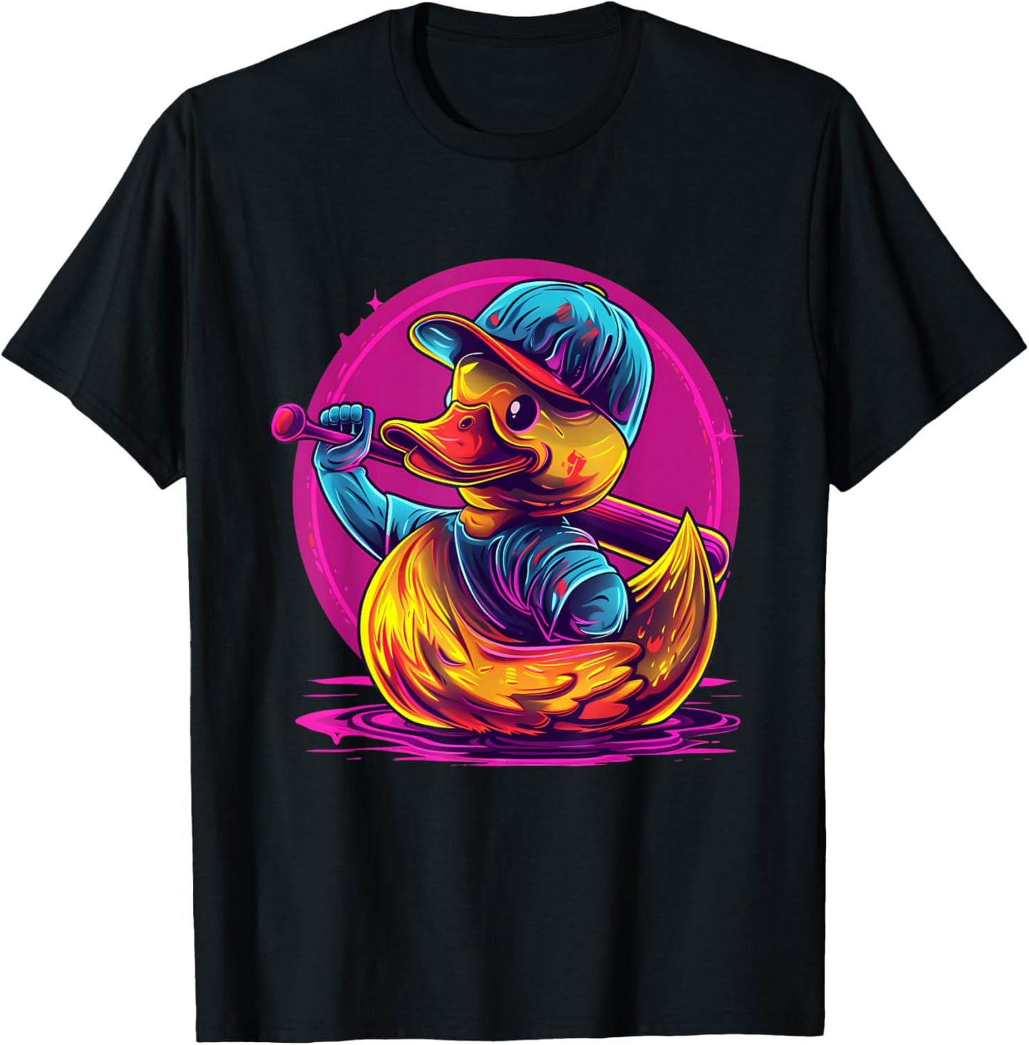 Rubber Duck Baseball Player Rubber Duckie Rubber Duckling T-Shirt - T-Shirt | Black
