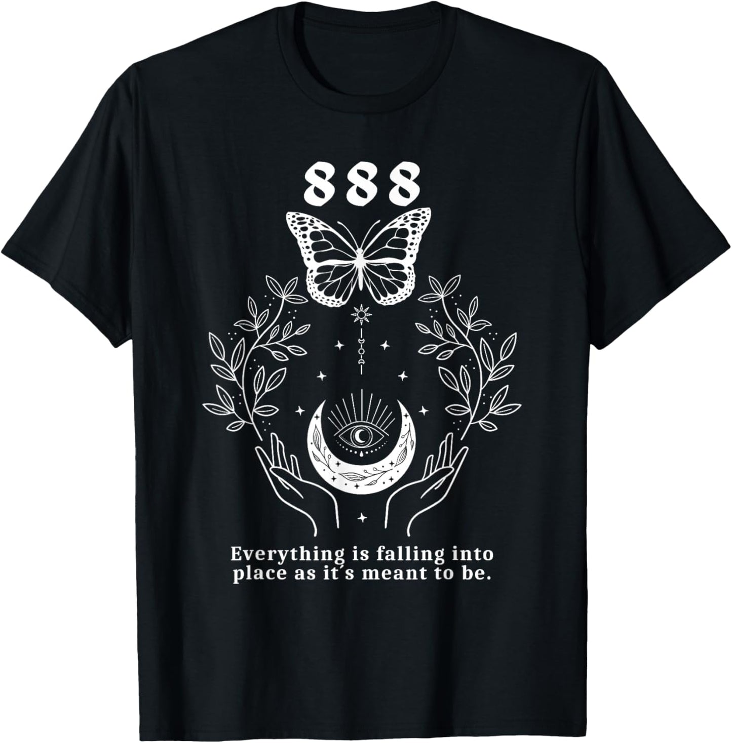 Angel Number 888 Everything Is Falling Into Place T-Shirt - T-Shirt | Black
