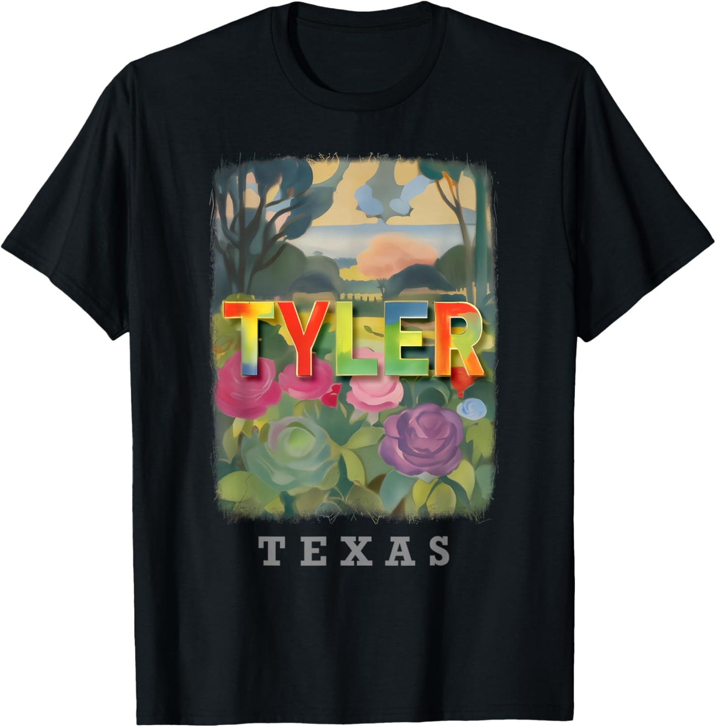 Tyler Texas TX Rose Garden Splendor SD894 T-Shirt - T-Shirt | Black