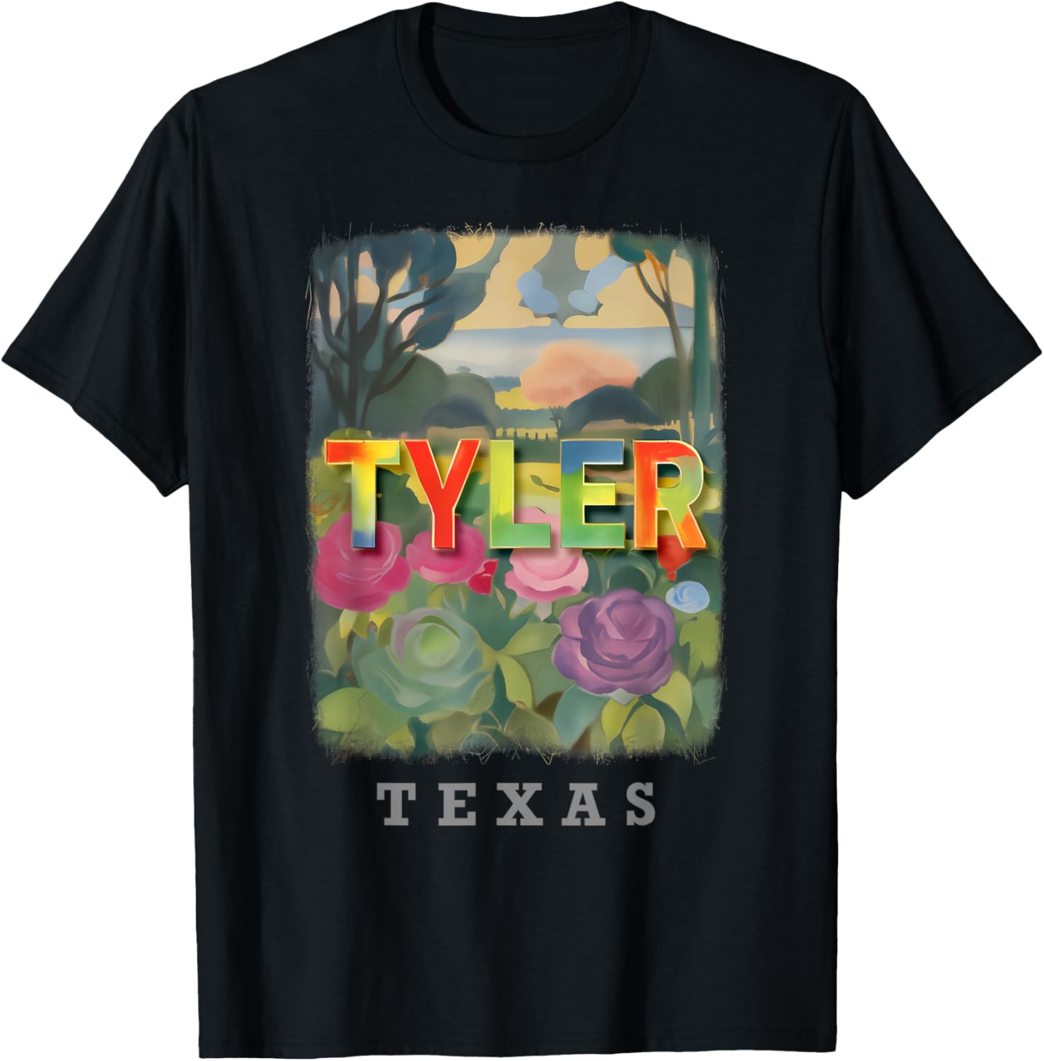 Tyler Texas TX Rose Garden Splendor SD894 T-Shirt - T-Shirt | Black