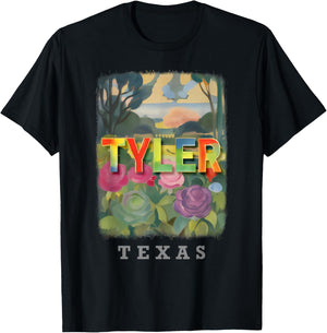 Tyler Texas TX Rose Garden Splendor SD894 T-Shirt - T-Shirt | Black
